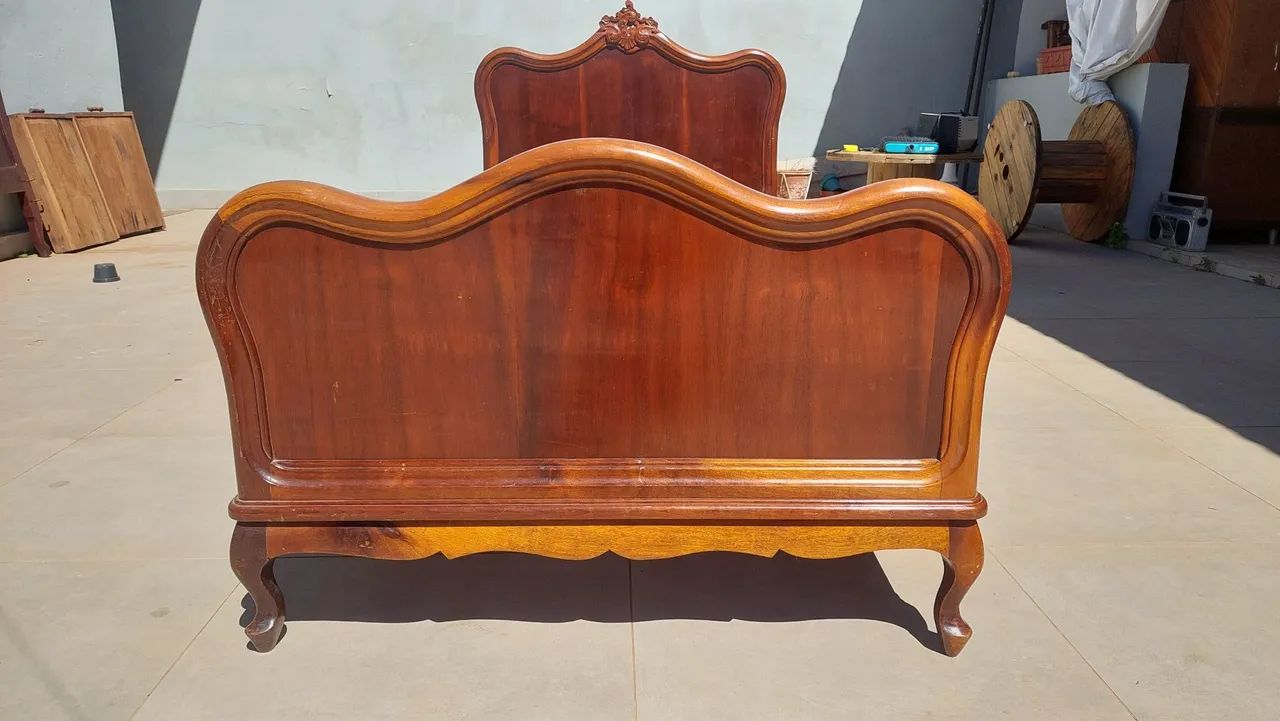 Cama vintage solteiro - Madeira maciça - Foto 3
