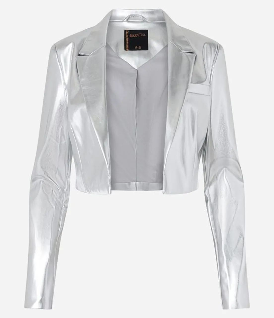 Blazer cropped metalizado 