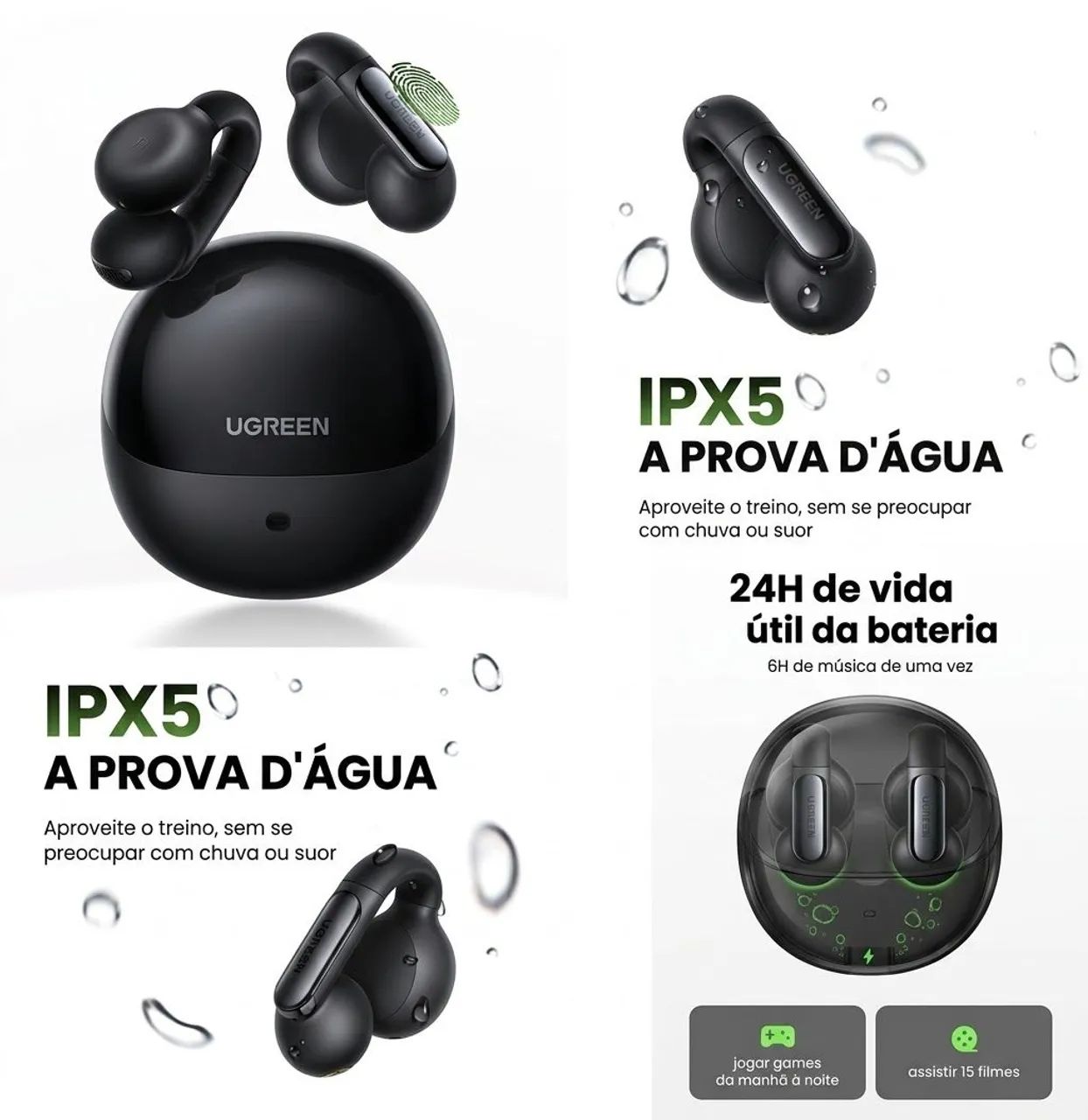 Fone Bluetooth Ugreen S5 Open-Ear  - Foto 4