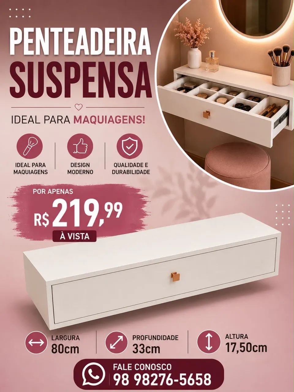 Penteadeira suspensa