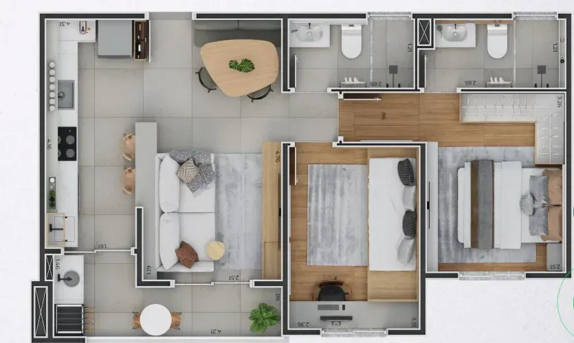 PLANTA 56m²