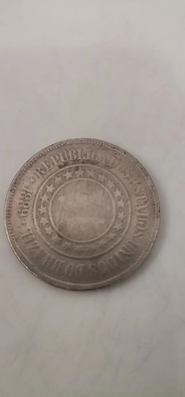Moeda Antigas 200 Reis 15/Nov/1889 - Foto 2
