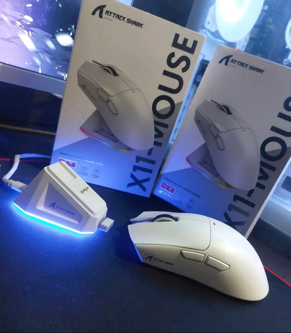 Mouse Attack Shark X11 com dock de carregamento - Foto 2