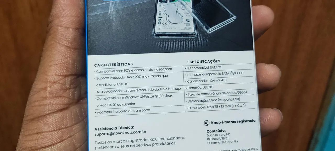 Case para HD 3.0 da knup, suporta até 4tb  - Foto 2