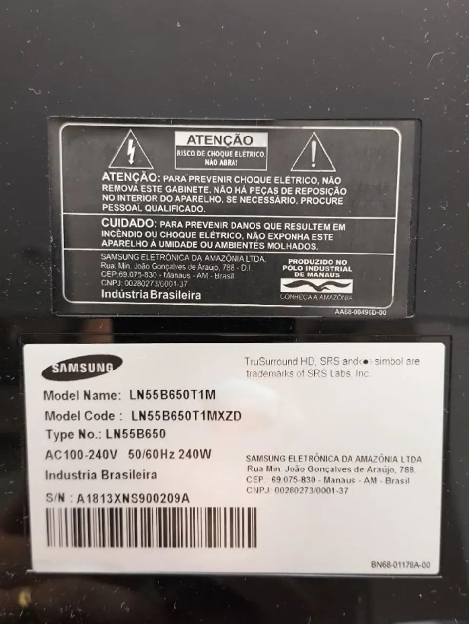 TV de 55 polegadas SAMSUNG LN55B650T1M LCD Full HD (1080p) usada - Foto 4