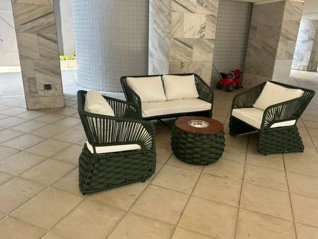 Sofá Grécia em Tricô Náutico Promoção Imperdível
