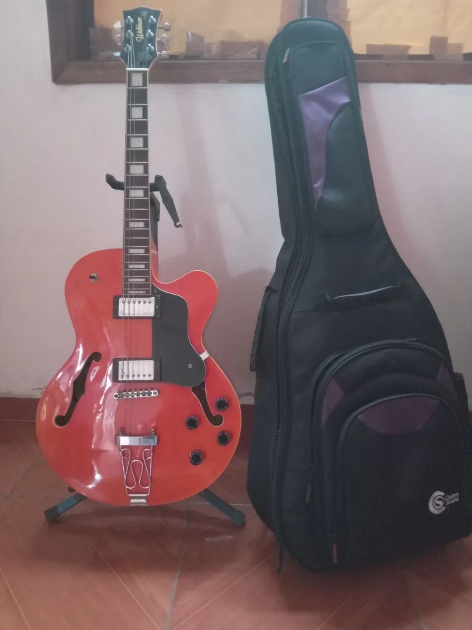 Guitarra Waldeman semi acústica com capa - Foto 3