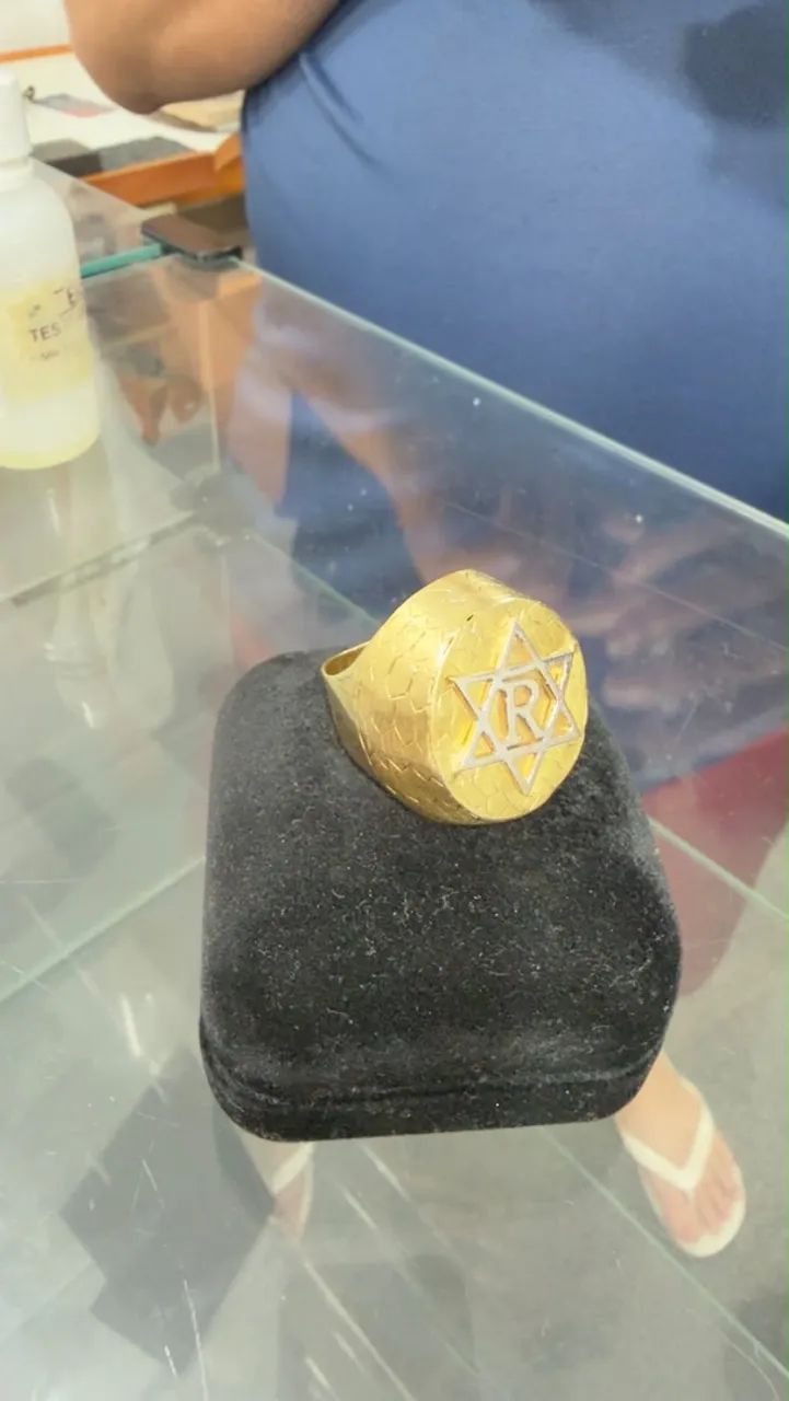 Anel dedeira de ouro 750