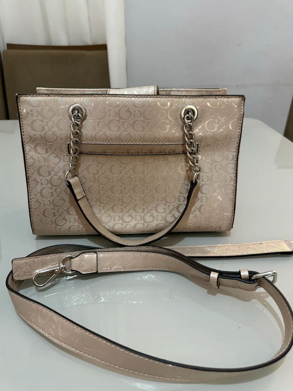 Bolsa Guess Original Nude com Alça Transversal - Excelente Estado