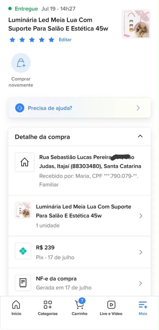 Vendo maca 3 posições e ring light