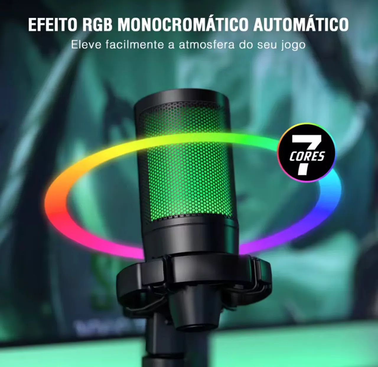 Microfone Fifine A2 Rgb Usb Condensador - Foto 3
