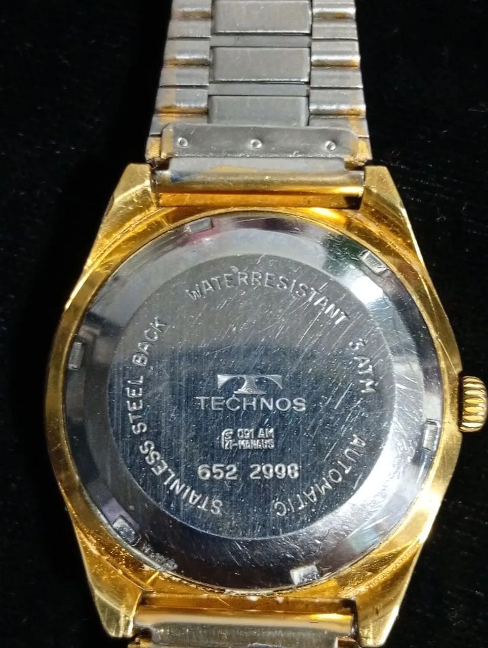 Relógio technos Gold plaquê automático 453010278287288324