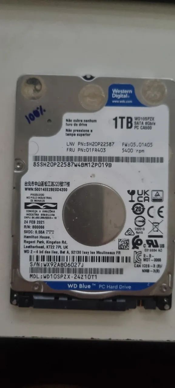HD PARA PC E NOTEBOOK 1TB WD