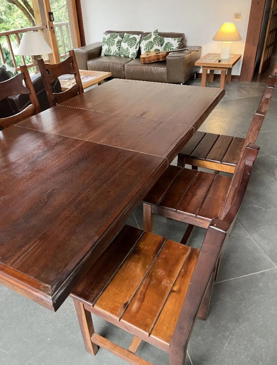 Mesa de Jantar Extensível - 4-6-8 lugares - Imbuia - Foto 4