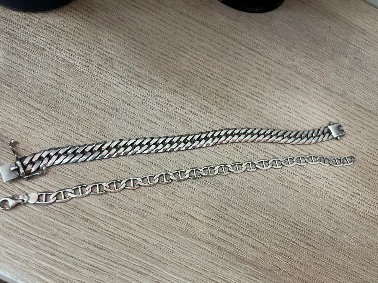  2 Pulseiras Prata 925