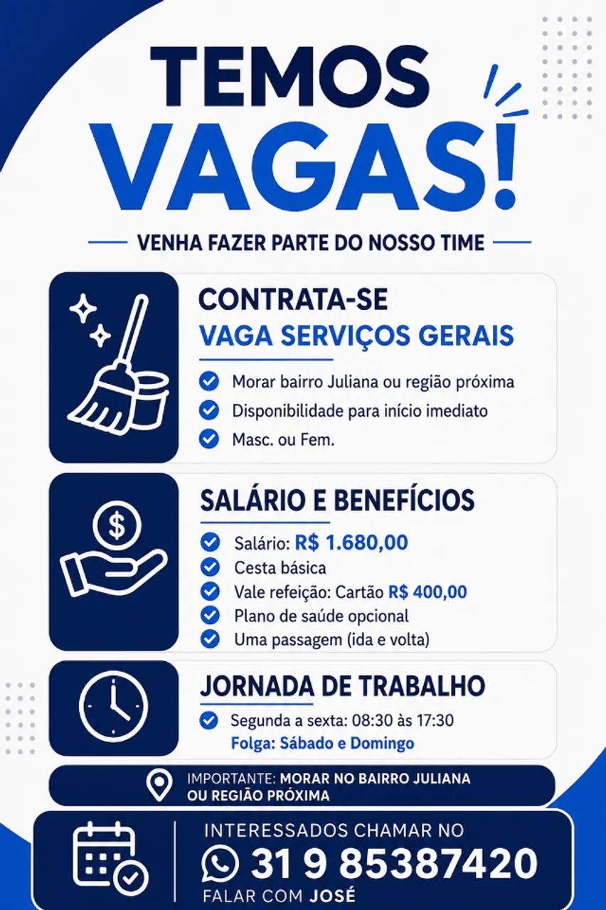 Vaga - Serviços Gerais