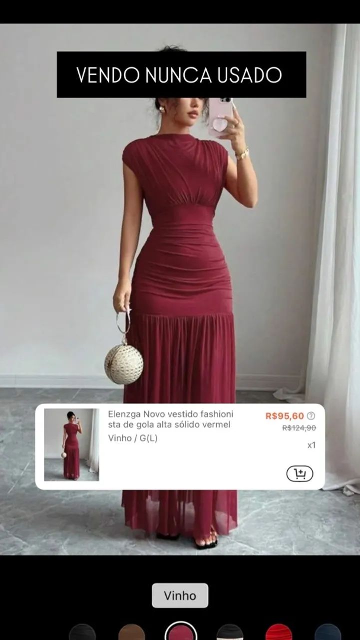 VESTIDO LONGE MARSALA  - Foto 2