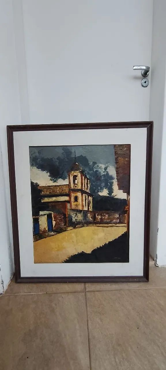 Pintura sobre tela igreja de ouro preto de 1775