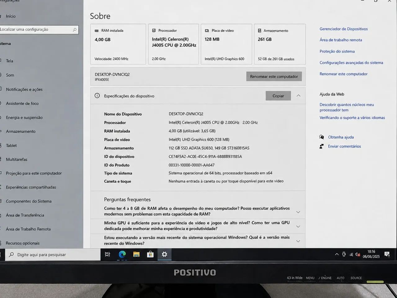 Computador completo DDR4 com SSD, Windows 10 pro e Office ativados, Pronto pra uso. - Foto 3