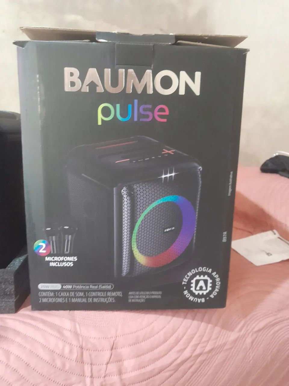 Caixa de som BAUMON POLVE nova na caixa pega Bluetooth pen-drive cartao de memória perf - Foto 4