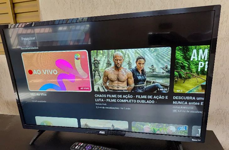 TV 32 Polegadas AOC Roku Smart Televisão Completa com Controle - Foto 3