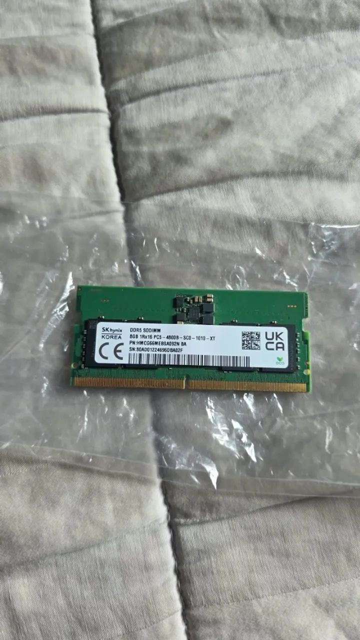 Memória RAM DDR5 SODIMM para Notebook 8GB  4800MHz SK hynix - Foto 3