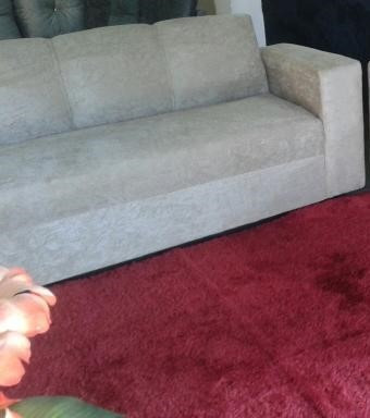 Sofá 3 Lugares Suede Novo Promoção - Foto 4