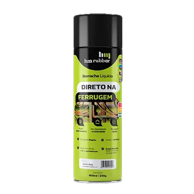 Borracha Líquida Impermeabilizante Spray 400ml Hm Rubber Branco| Preto| Cinza| Alumínio