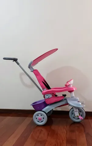 Triciclo Infantil Empurrador C/ Haste Trike Rosa Magic Toys
