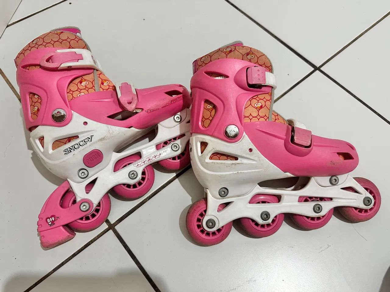 Patins Infantil Snoopy Rosa - Foto 5