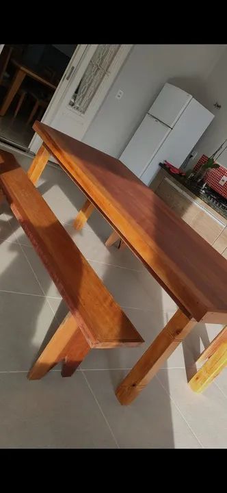 Mesa em madeira demolição 2 metros  - Foto 2