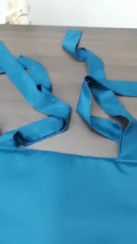 Capa para Assento Cadeira Artesanal 39x36 Azul Petróleo - Foto 3