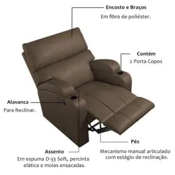 Poltrona do papai reclinável 669 Mac - FRETE GRÁTIS  - Foto 2