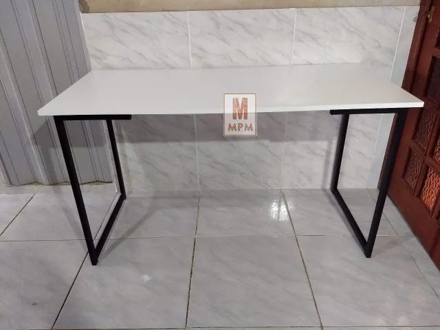 Mesa Escrivaninha grande em aço Branca - Foto 4