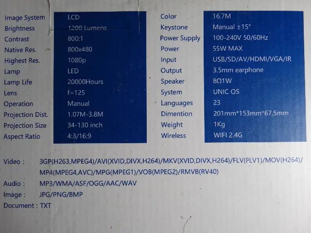 Micro Projetor Led Hd Com Wi-fi Na Embalagem Original - Foto 5