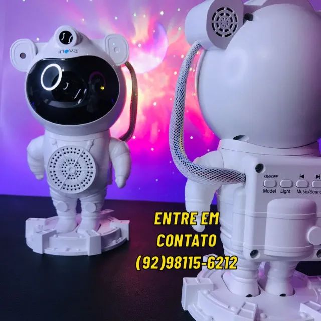 Projetor De Luz Estrela Galáxia Astronauta Com Controle E Rotação-Entregas 9h as 22h