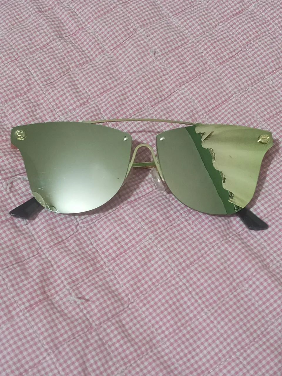 Óculos de sol feminino estiloso gucci dourado  - Foto 2