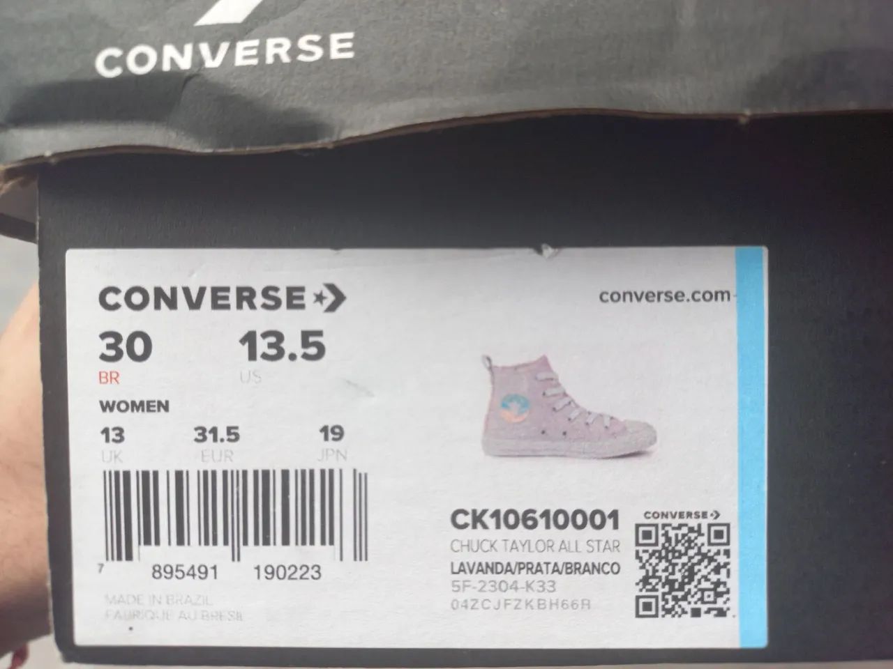 Tênis Allstar Glitter Lilas Converse Infantil - Tamanho 30 - Foto 3