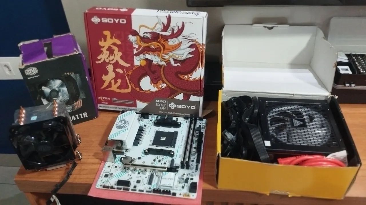 Kit placa mãe + fonte + Air cooler - Foto 2