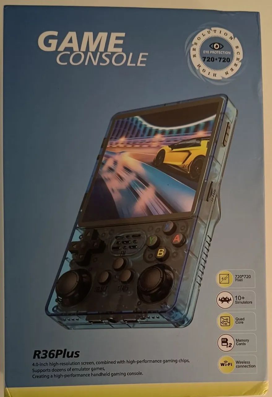 Console portátil Retrô R36 Plus com 43 Emuladores.  ACOMPANHA  2 micro SD de 256gb. NOVO  