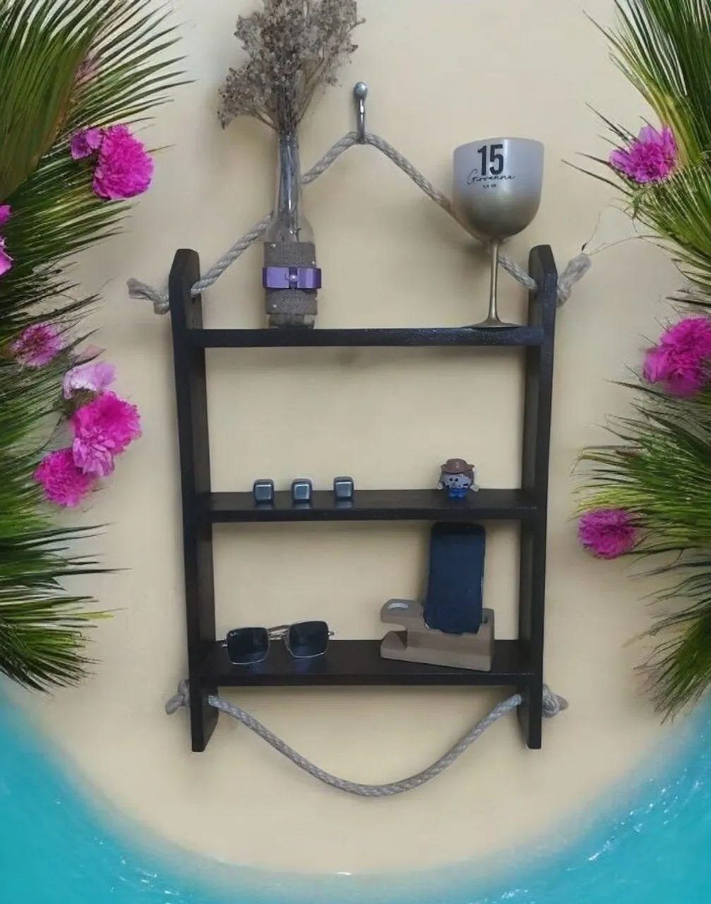 Prateleira de Parede Decorativa com Corda