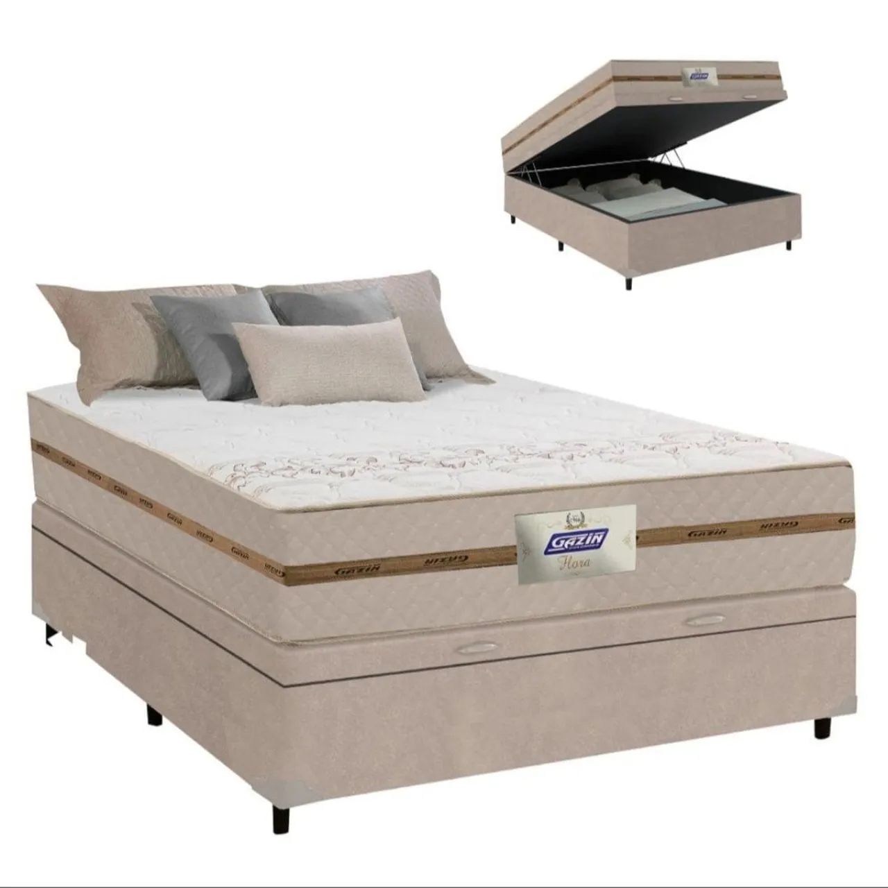 Cama Box Gazin Flora com Baú - Conforto e Organização