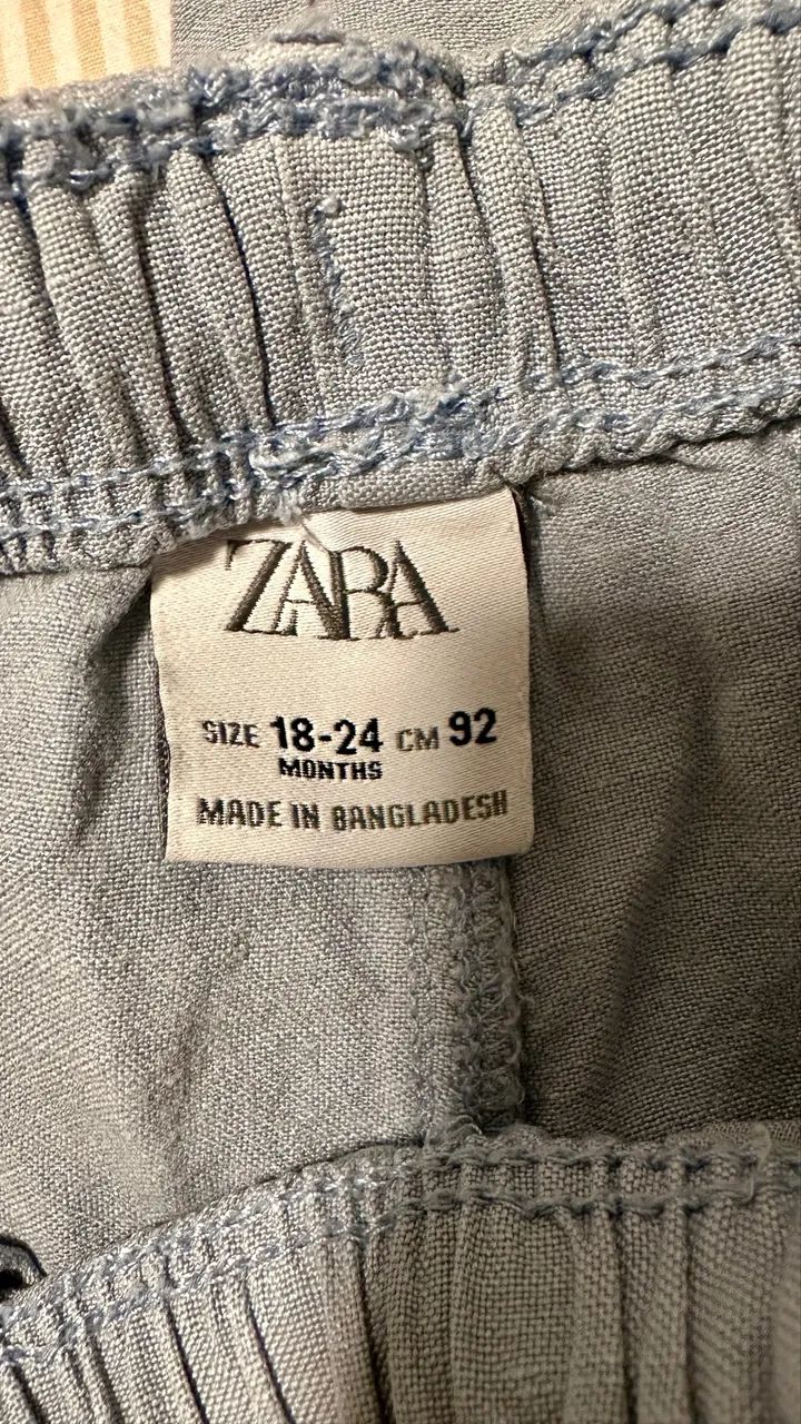Calça infantil azul de linho  - Foto 4