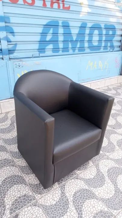 Poltrona de Suede Preta - Foto 5