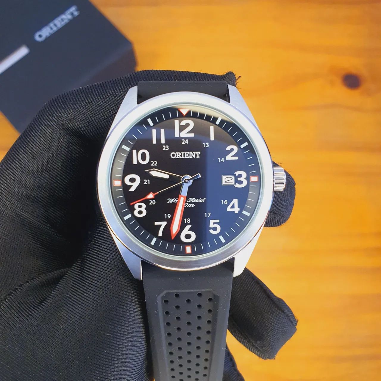 Relógio Orient Field 42mm borracha 