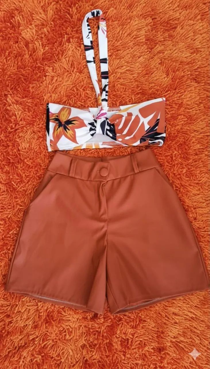 Conjunto shorts e top  courino Mikaela M  - Foto 2