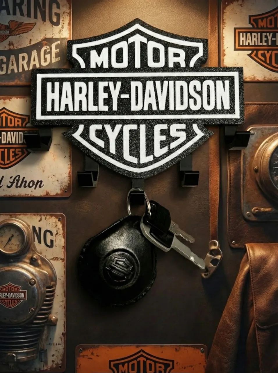 Suporte para chaves temático Harley Davidson - Foto 3