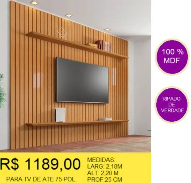 PAINEL RIPADO DE VERDADE MDF 100% MDF 