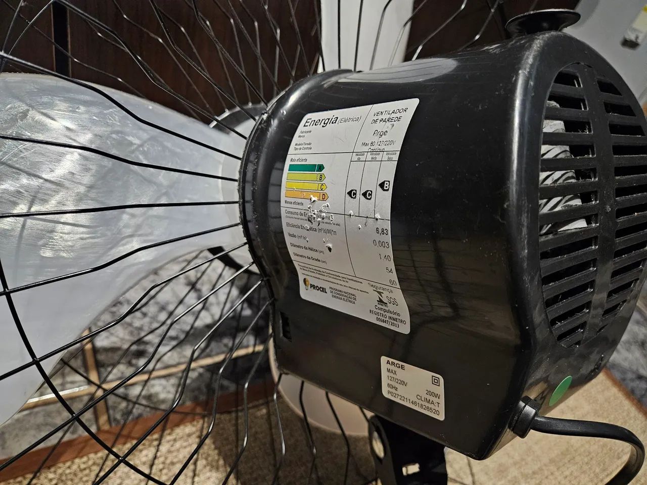 Ventilador de Parede Arge Max 200w 60cm Bivolt Preto - Foto 3