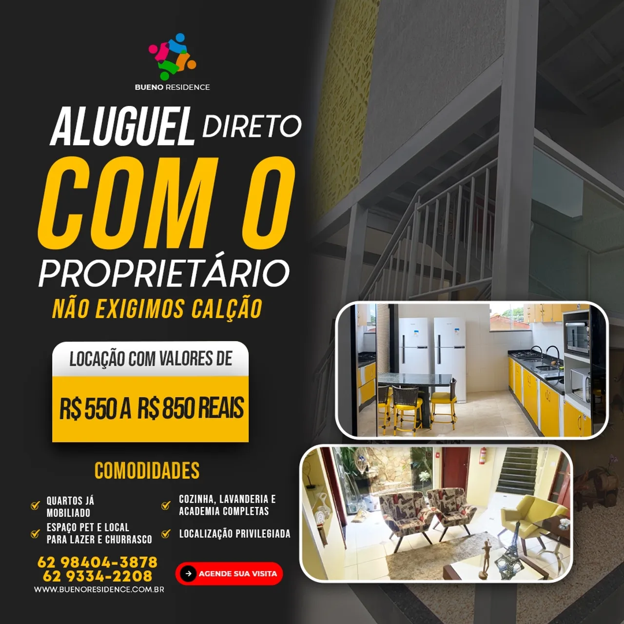Locação de moradia com mobília no Setor Bueno - Goiânia - GO